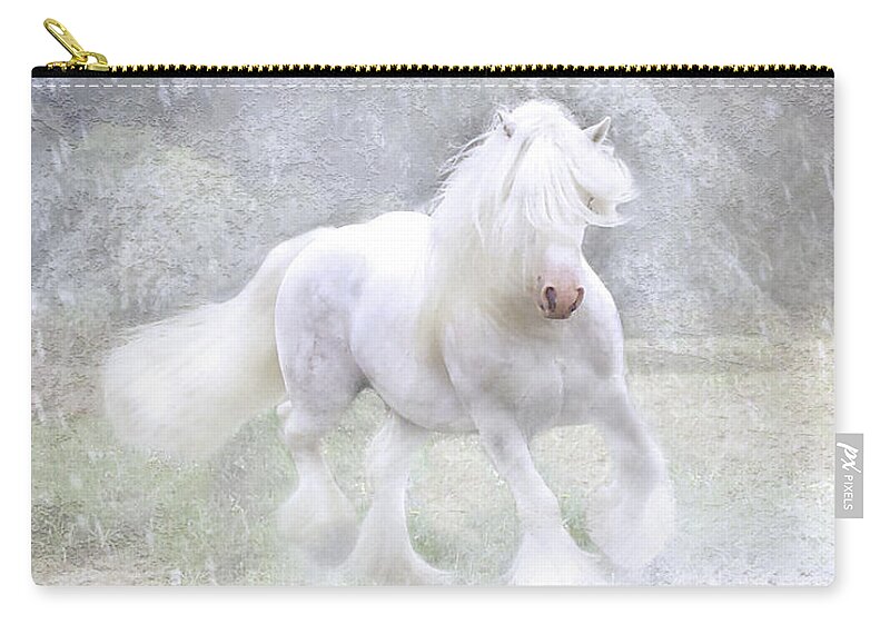 Horses Zip Pouch featuring the photograph Winter Spirit by Fran J Scott