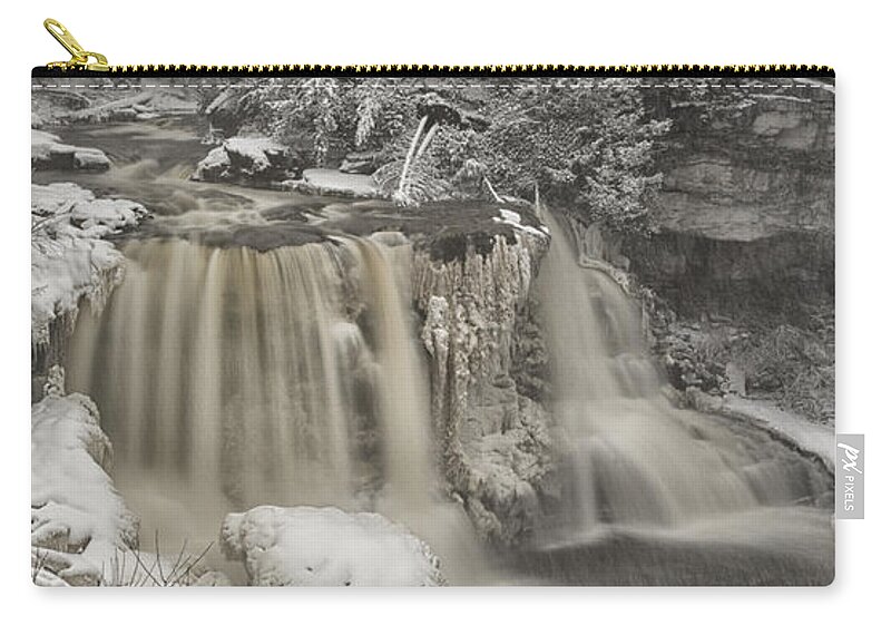 West Virginia Zip Pouch featuring the photograph Winter Storm by Robert Fawcett
