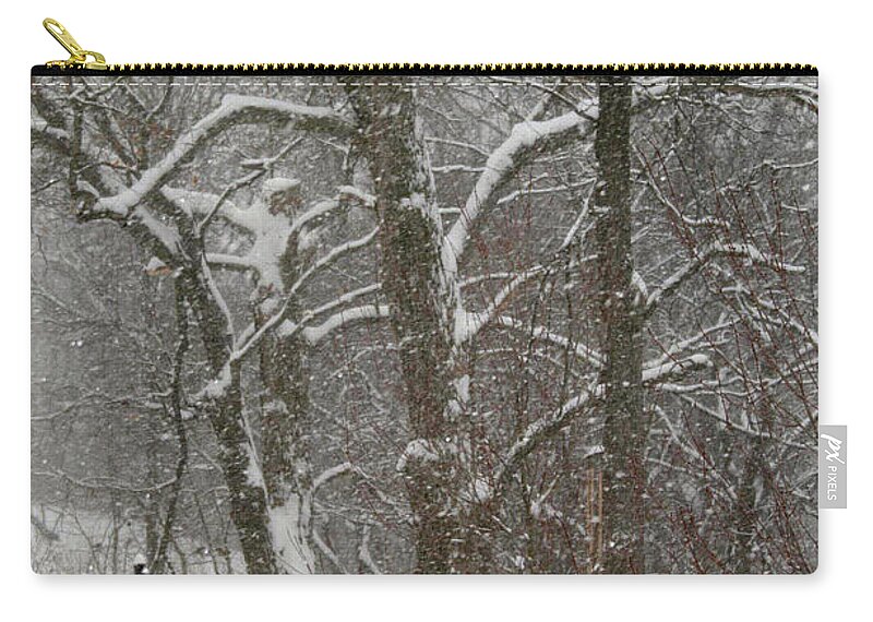 Winter Zip Pouch featuring the photograph Winter Trees by Karen Adams