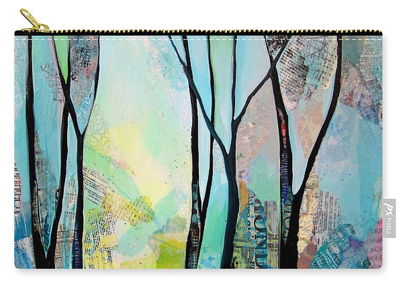 Winter Zip Pouch featuring the painting Winter Wanderings I by Shadia Derbyshire