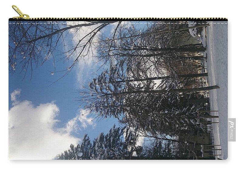 Landscape Zip Pouch featuring the photograph Winter Wonderland by Moshe Harboun