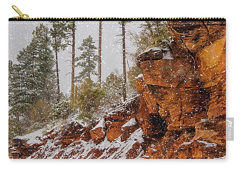 Winter Zip Pouch featuring the photograph Winter Wonderland Southwest Style by Saija Lehtonen