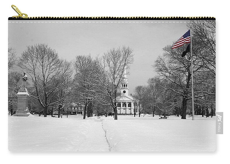 Guilford Green Zip Pouch featuring the photograph Winter's Coming by Catie Canetti