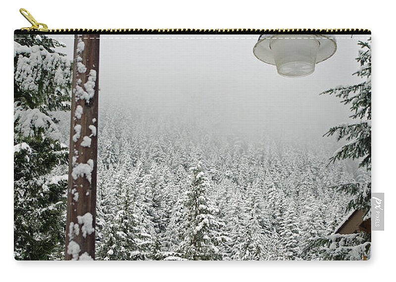 Winter Lamp Post Zip Pouch featuring the photograph Winter's Lamp Post by Tikvah's Hope
