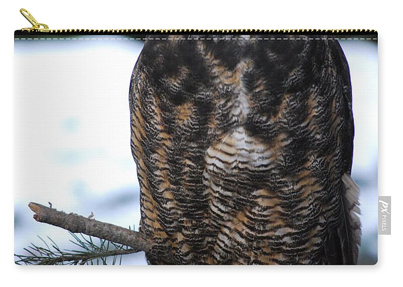 Raptor Zip Pouch featuring the photograph Wise Old Owl by Sharon Elliott