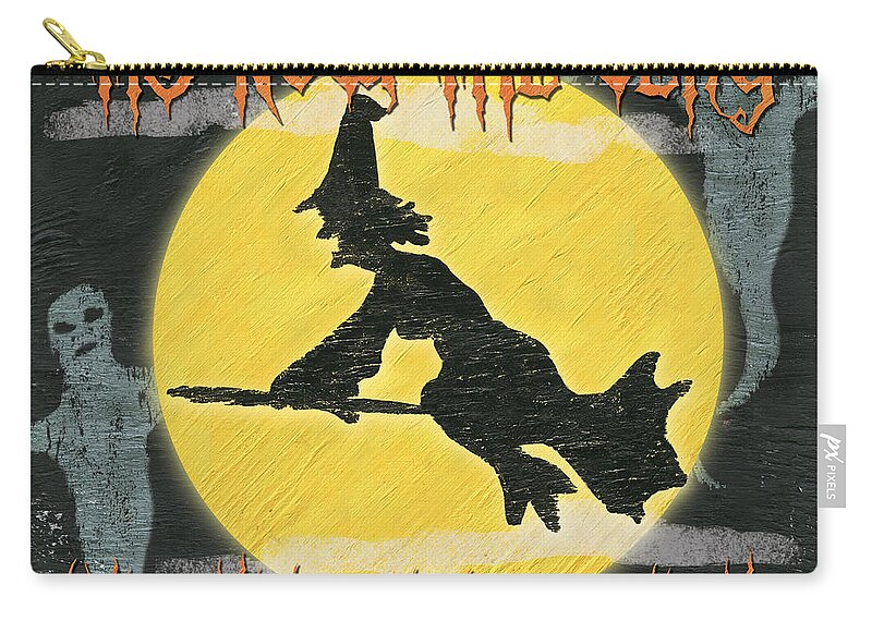 Witches Zip Pouch featuring the painting Witching Time by Debbie DeWitt