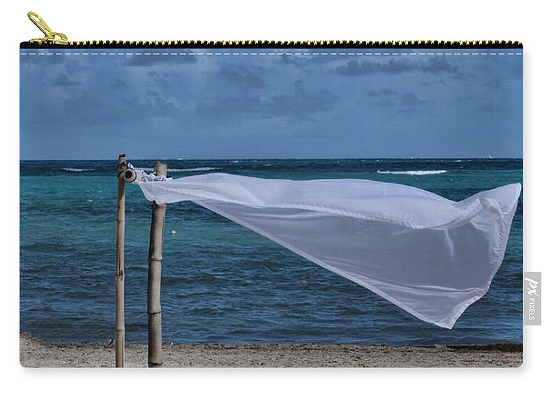 Cotton Zip Pouch featuring the photograph With The Wind by Judy Wolinsky