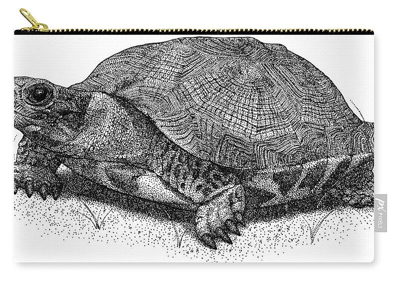 Wood Turtle Zip Pouch featuring the photograph Wood Turtle by Roger Hall