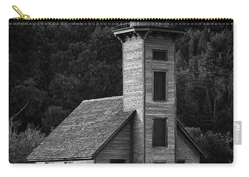 Lighthouse Zip Pouch featuring the photograph Wooden Lighthouse by Sebastian Musial