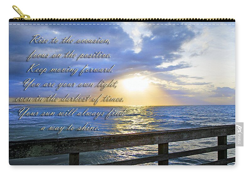 Topsail Zip Pouch featuring the photograph Words to Live By by Betsy Knapp