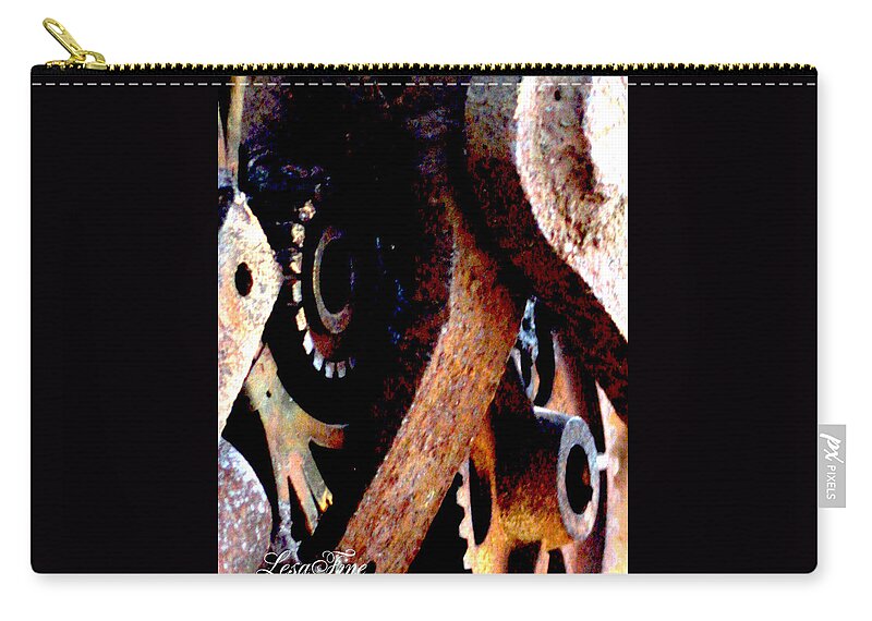 Cogs Zip Pouch featuring the photograph Working Parts by Lesa Fine