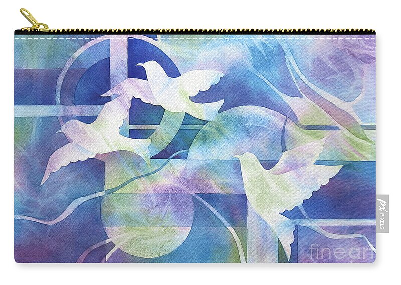 Peace Zip Pouch featuring the painting World Peace by Deborah Ronglien