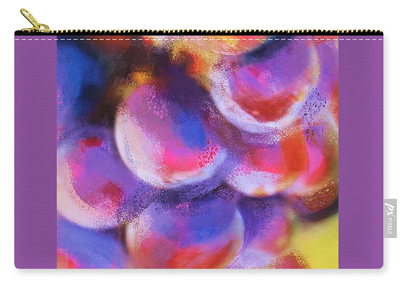 Grapes Zip Pouch featuring the painting Wrath of Grapes by Deborah Boyd