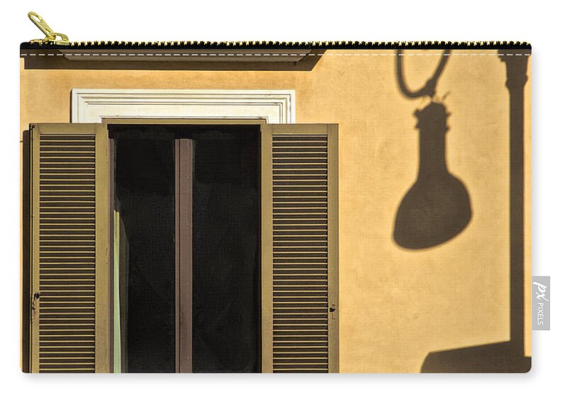 Light Post Carry-all Pouch featuring the photograph Wrought Iron Street Lamp Shadow of Ancient Rome by David Letts