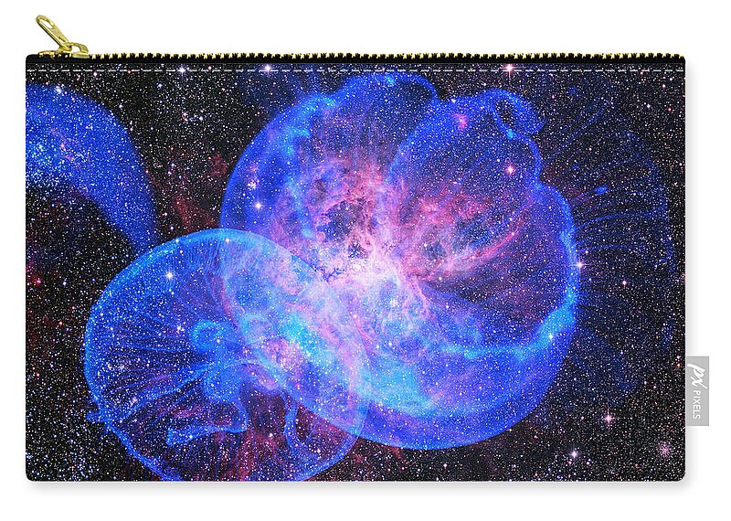 Jenny Rainbow Fine Art Photography Zip Pouch featuring the photograph X-Factor in Universe. Strangers in the Night by Jenny Rainbow