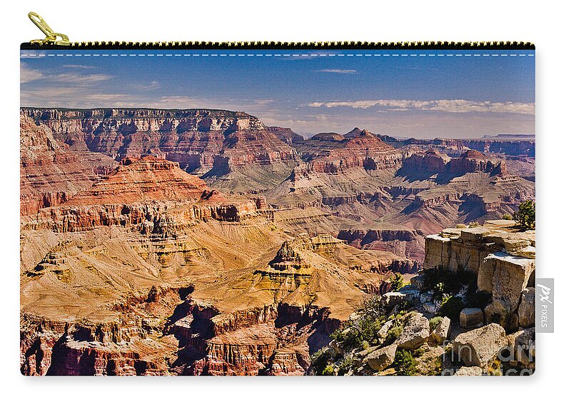 Bob Zip Pouch featuring the photograph Yaki Point 7 The Grand Canyon by Bob and Nadine Johnston