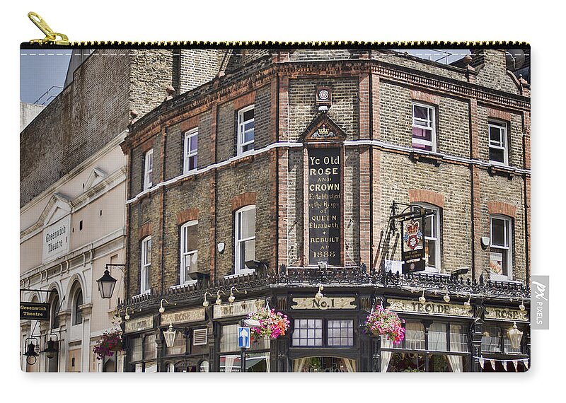 Pub Zip Pouch featuring the photograph Ye Old Rose and Crown by Heather Applegate
