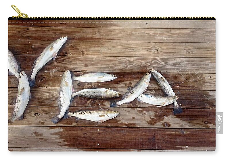 Trout Zip Pouch featuring the photograph Yea it's Trout for Dinner by Kristina Deane