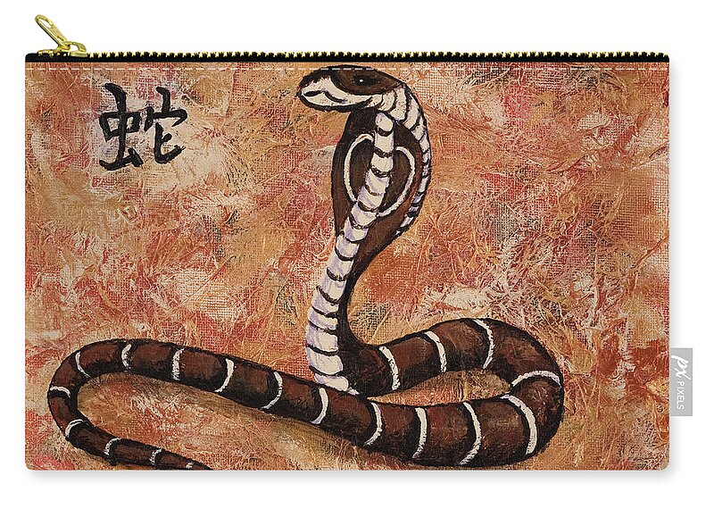 Year Of The Snake Zip Pouch featuring the painting Year Of the Snake by Darice Machel McGuire