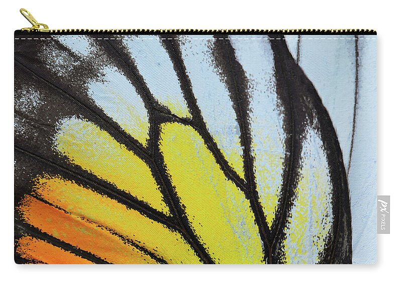 Orange Color Zip Pouch featuring the photograph Yellow And Orange Butterfly Wing by Panuruangjan