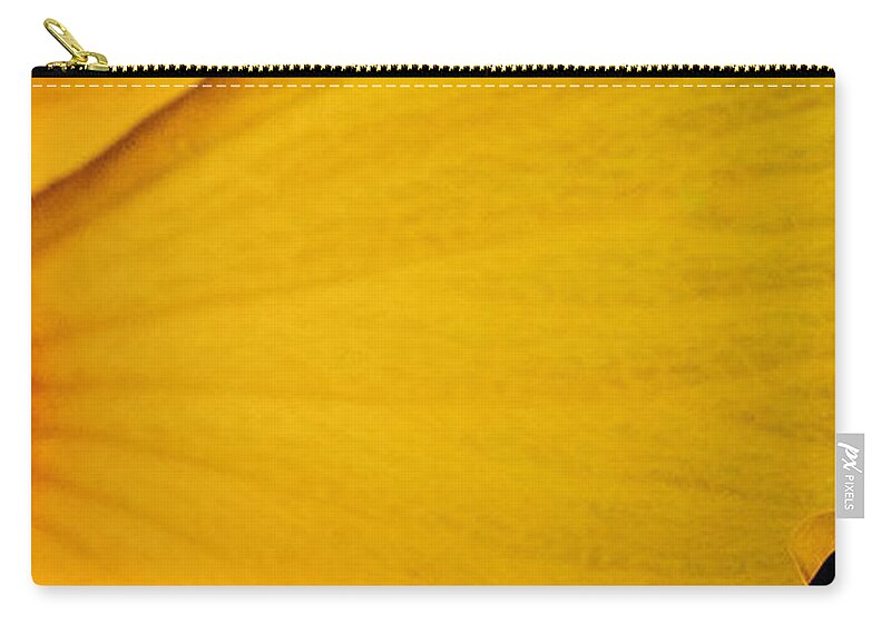 Yellow Hibiscus Zip Pouch featuring the photograph Yellow Hibiscus Right Side of Triptych by TK Goforth