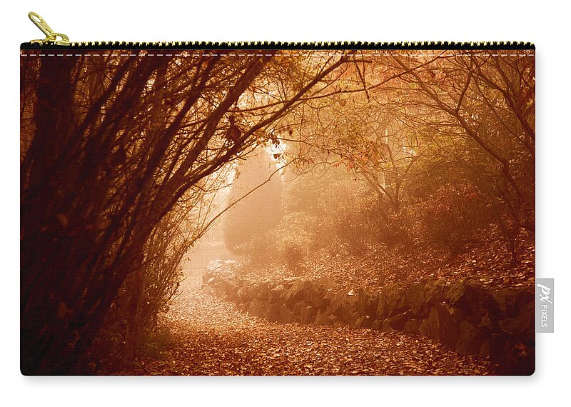 Path Zip Pouch featuring the photograph Yellow Leaf Road by Monte Arnold