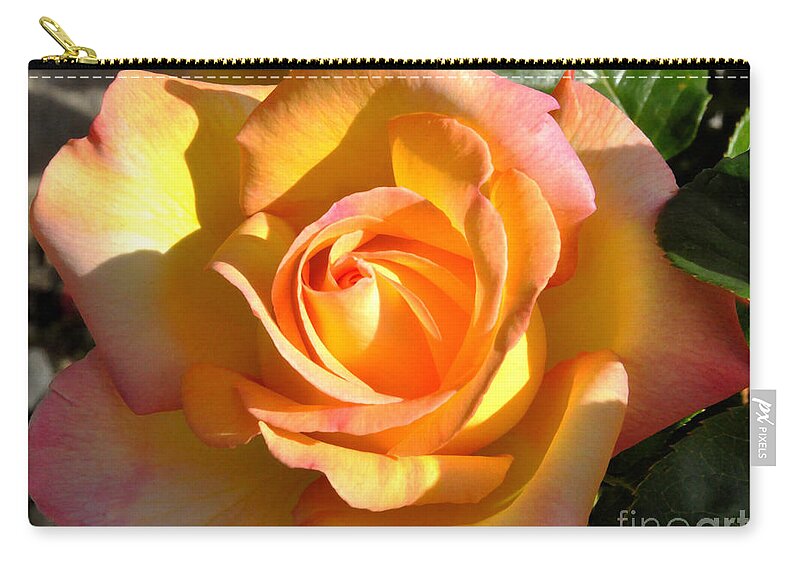 Flower Zip Pouch featuring the photograph Yellow Rose Bud by Debby Pueschel