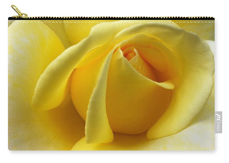 Flowers Zip Pouch featuring the photograph Yellow Rose Softness by Susan Garren
