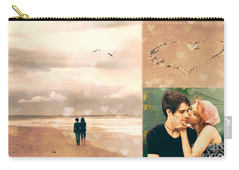 Love Zip Pouch featuring the photograph Young Love by Linda Lees