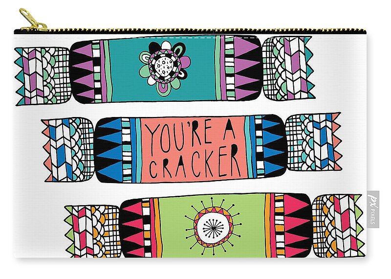 Susan Claire Zip Pouch featuring the photograph Youre A Cracker by MGL Meiklejohn Graphics Licensing