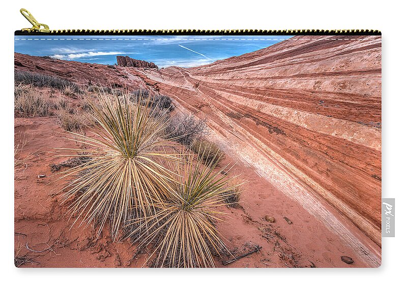 Canyon Zip Pouch featuring the photograph Yucca Valley by Peter Tellone