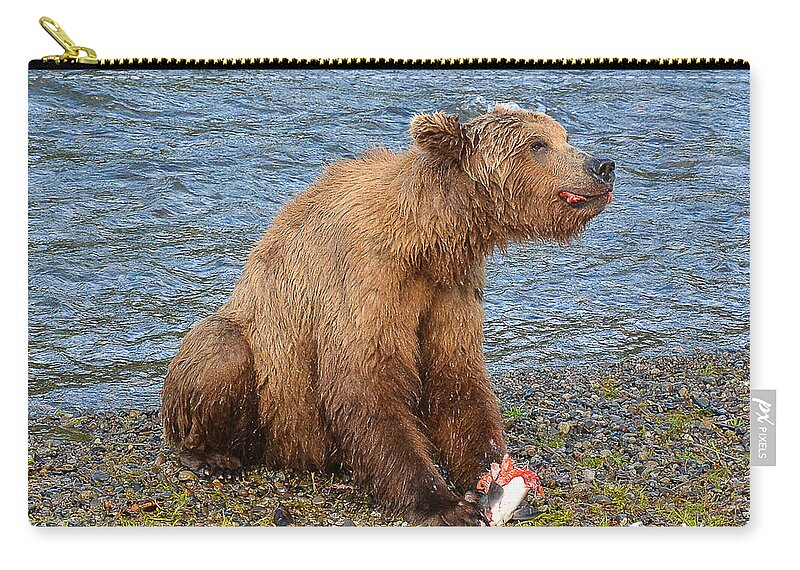 Alaska Zip Pouch featuring the photograph Yummy Salmon by Joan Wallner