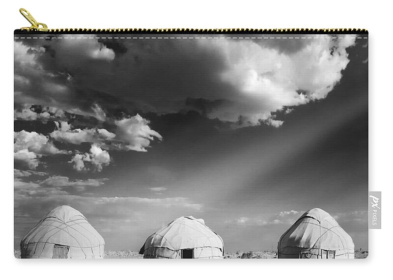 Yurts Zip Pouch featuring the photograph Yurts by Dominic Piperata