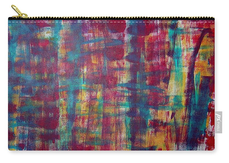 Abstract Painting Zip Pouch featuring the painting Z2 by KUNST MIT HERZ Art with heart