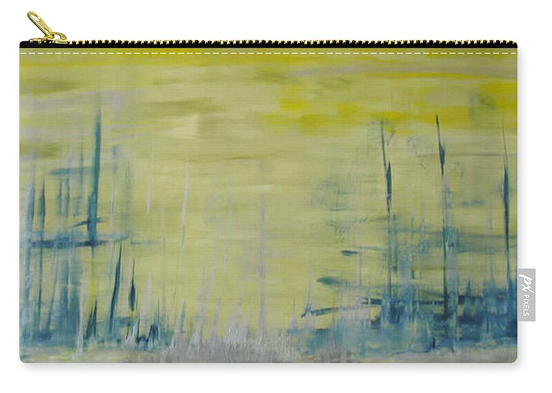 Abstract Painting Zip Pouch featuring the painting Z6 - nebelschwaden by KUNST MIT HERZ Art with heart