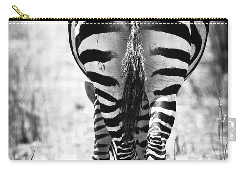 3scape Photos Zip Pouch featuring the photograph Zebra Butt by Adam Romanowicz