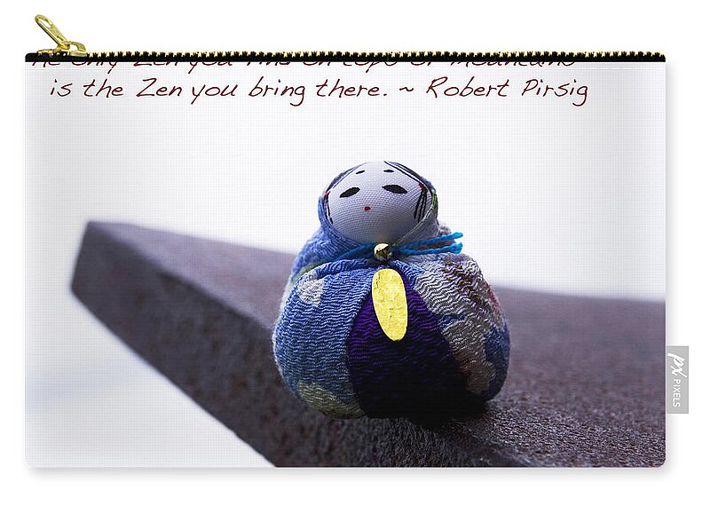 Robert Pirsig Zip Pouch featuring the photograph Zen on Tops of Mountains by William Patrick