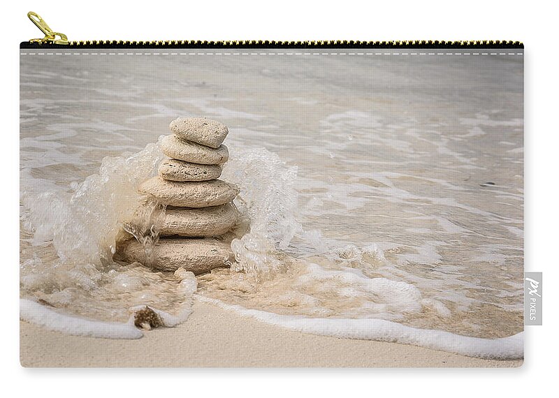 Stone Stack Carry-all Pouch featuring the photograph Zen Stones by Mark Rogers