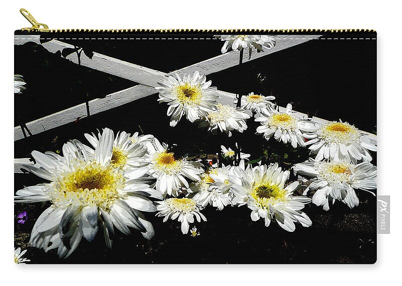 Daisies Zip Pouch featuring the photograph Zig Zag Daisies by Lori Seaman