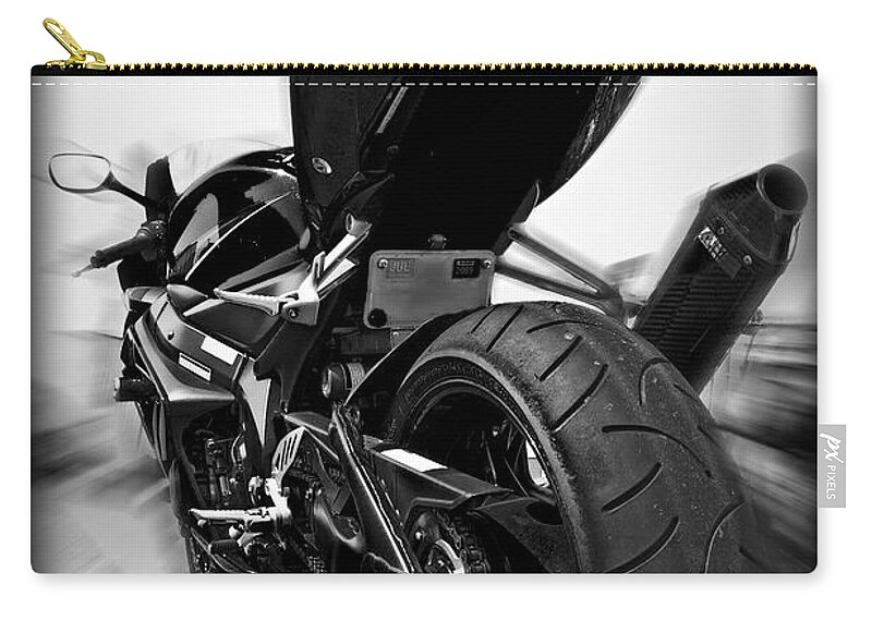 Suzuki Zip Pouch featuring the photograph Zoomed GSXR by Ricky Barnard