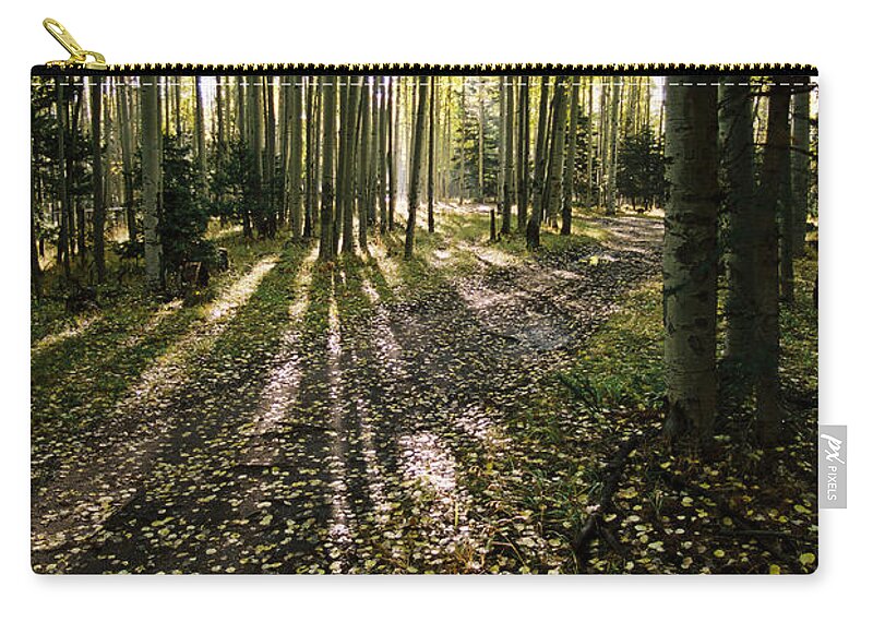 Red River Zip Pouch featuring the photograph Aspen Grove On Old Red River Pass by Ron Weathers