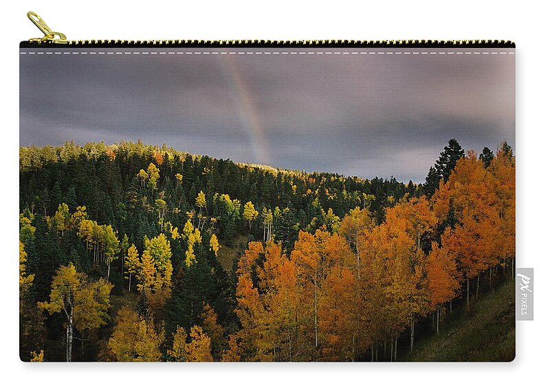 Red River Zip Pouch featuring the photograph Autumn Rainbow by Ron Weathers