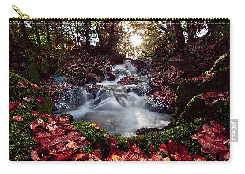 Greeting Card Zip Pouch featuring the photograph Blank Thanksgiving or fall card by B Cash