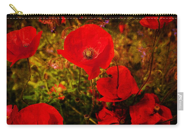 Poppy Zip Pouch featuring the photograph Poppies by B Cash