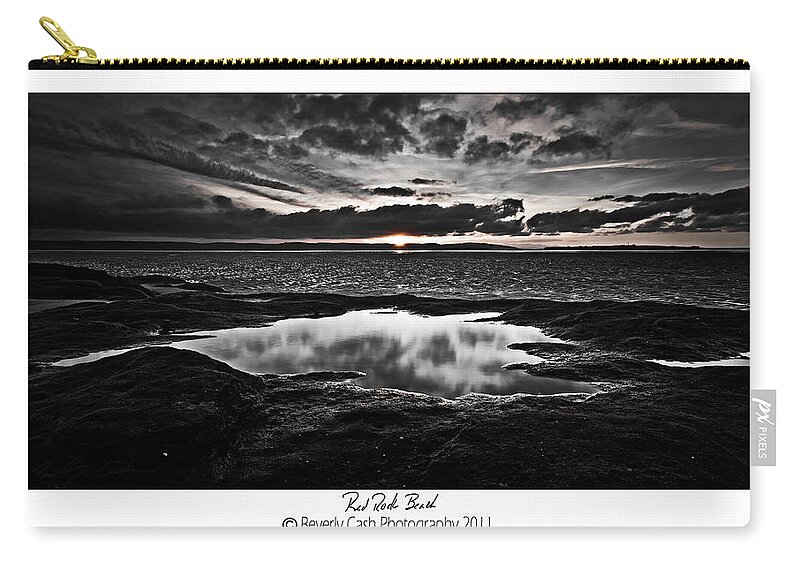 Black And White Zip Pouch featuring the photograph Red Rock Beach  by B Cash