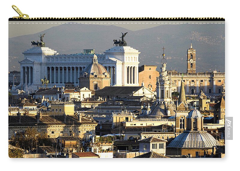Rome Zip Pouch featuring the photograph Rome's rooftops by Fabrizio Troiani
