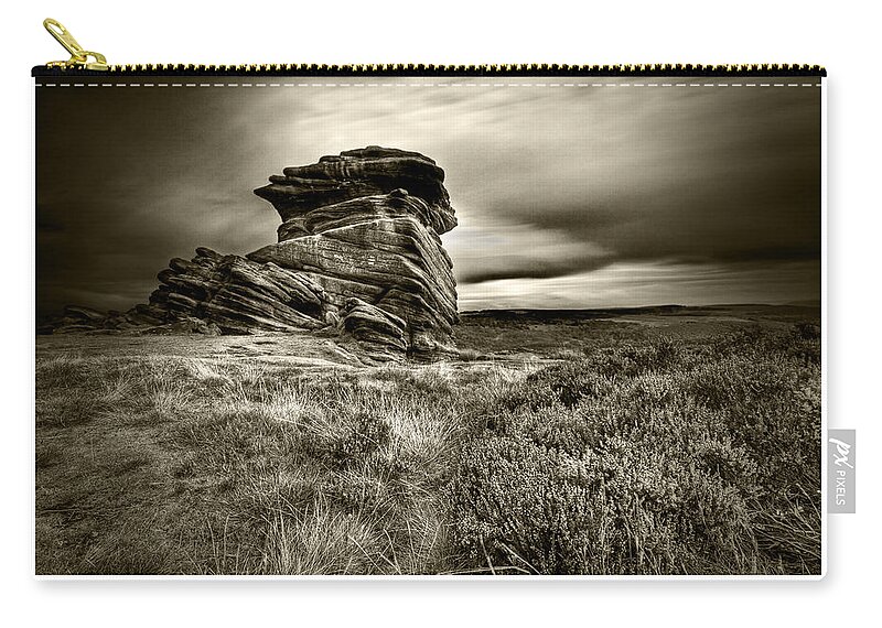 Rock Formations Zip Pouch featuring the photograph Stone Guardian by B Cash