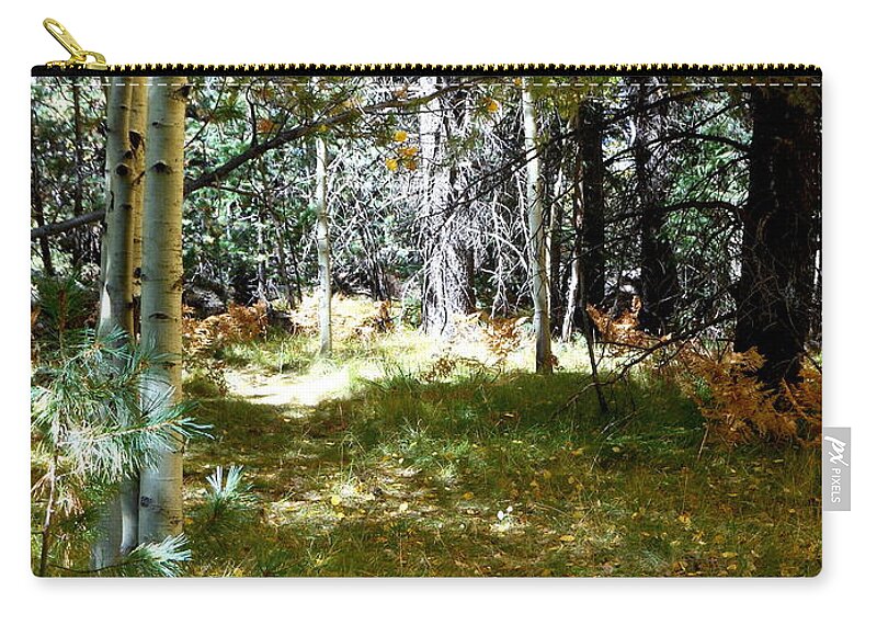 Landscape.autumn Zip Pouch featuring the photograph A Spot of Sunlight by Fred Wilson