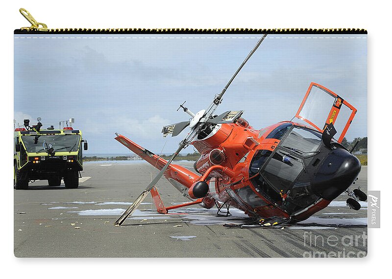 Landing Zip Pouch featuring the photograph A U.s. Coast Guard Mh-65 Dolphin #1 by Stocktrek Images