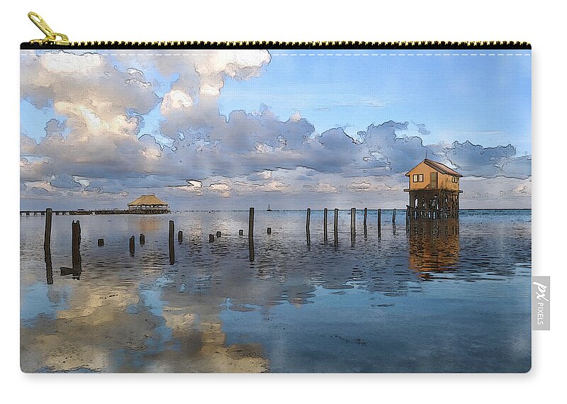 Abandoned Zip Pouch featuring the photograph Ambergris Caye Belize #1 by Brandon Bourdages